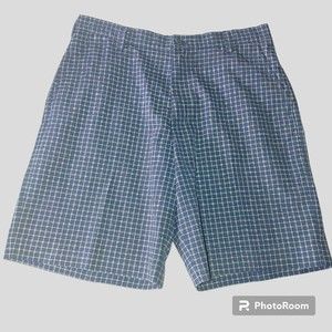 Izod Golf Men's Chino Shorts Size 34 Pockets Blue Light-Weight 100% Polyester